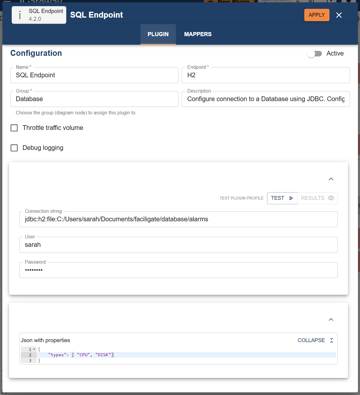 Endpoint config