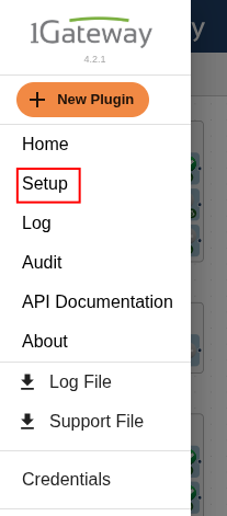 Setup menu location